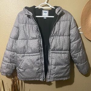 Old Navy Kids Grey Winter Coat With Hood Size large